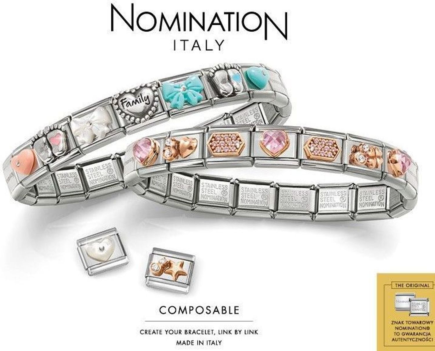 Nomination Link srebro 925 zawieszka charms Serce z napisem Thank You - Dziękuję 330101 83.png